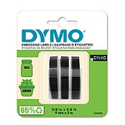 RIBBON 3X-BLISTER 9MM/3M/GLOSSY BLACK