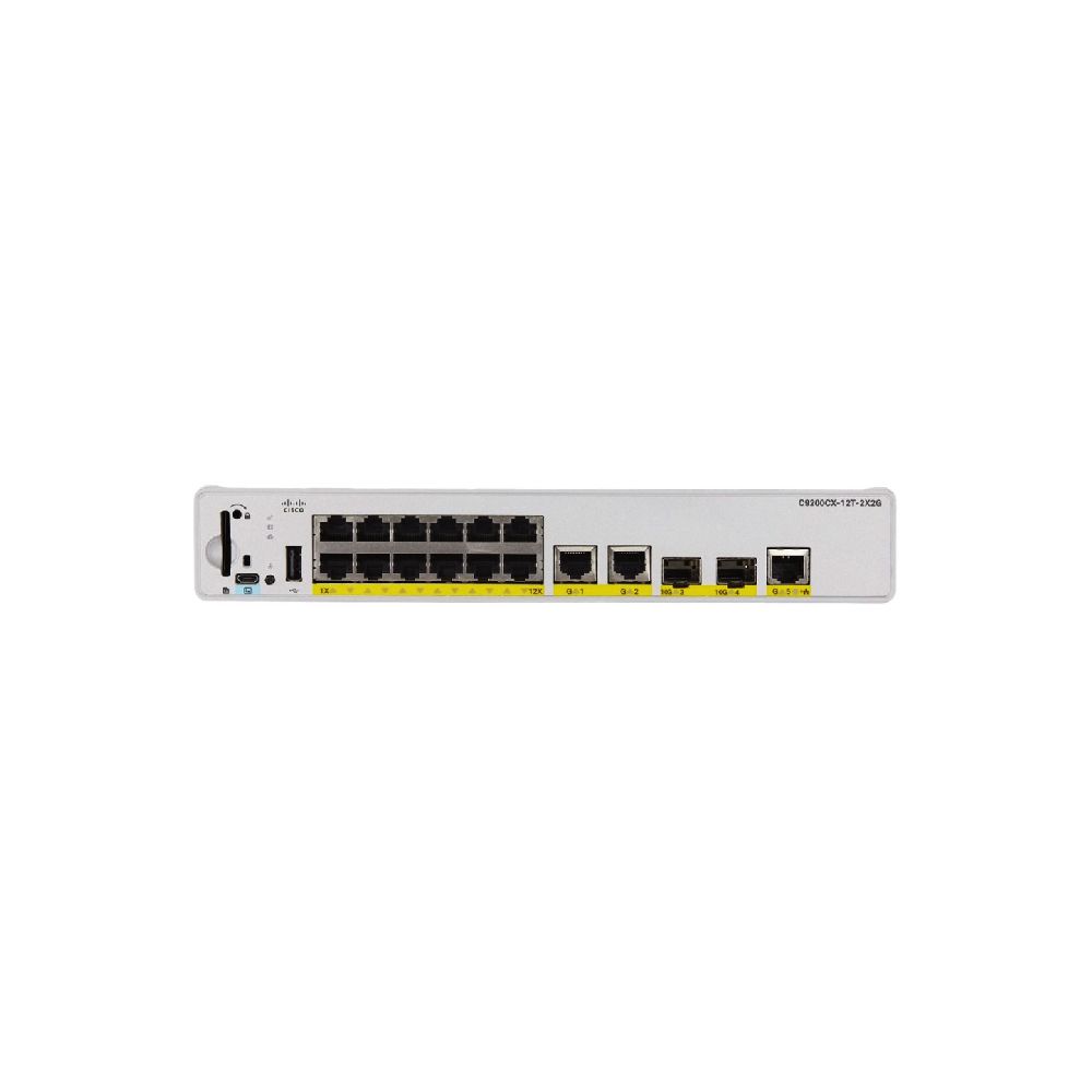 Switch Cisco C9200CX-12T-2X2G-A, 15 (3 uplink) porturi 10 / 100 / 1000 MBs