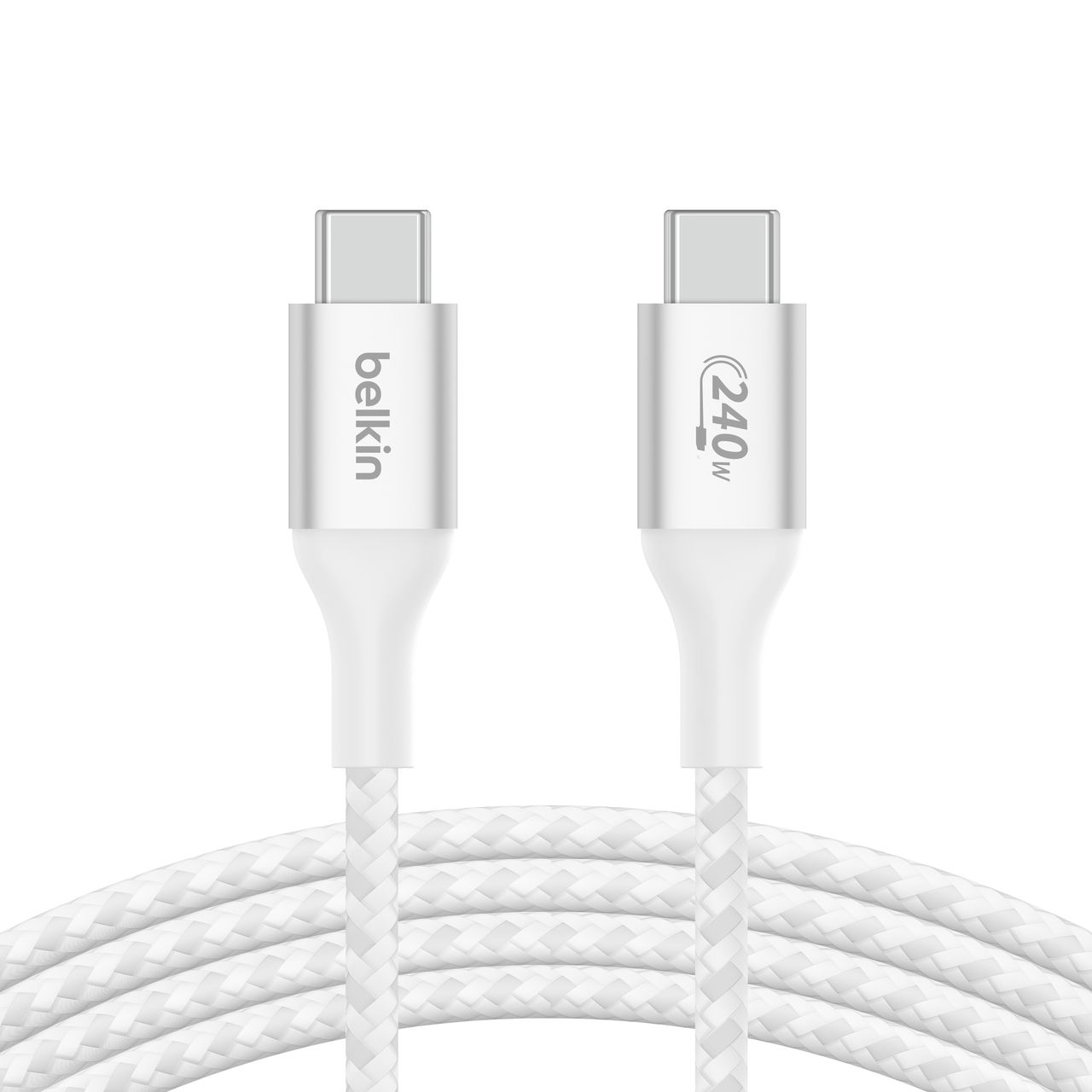 240W BRAIDED C-C CABLE 2M WHT/