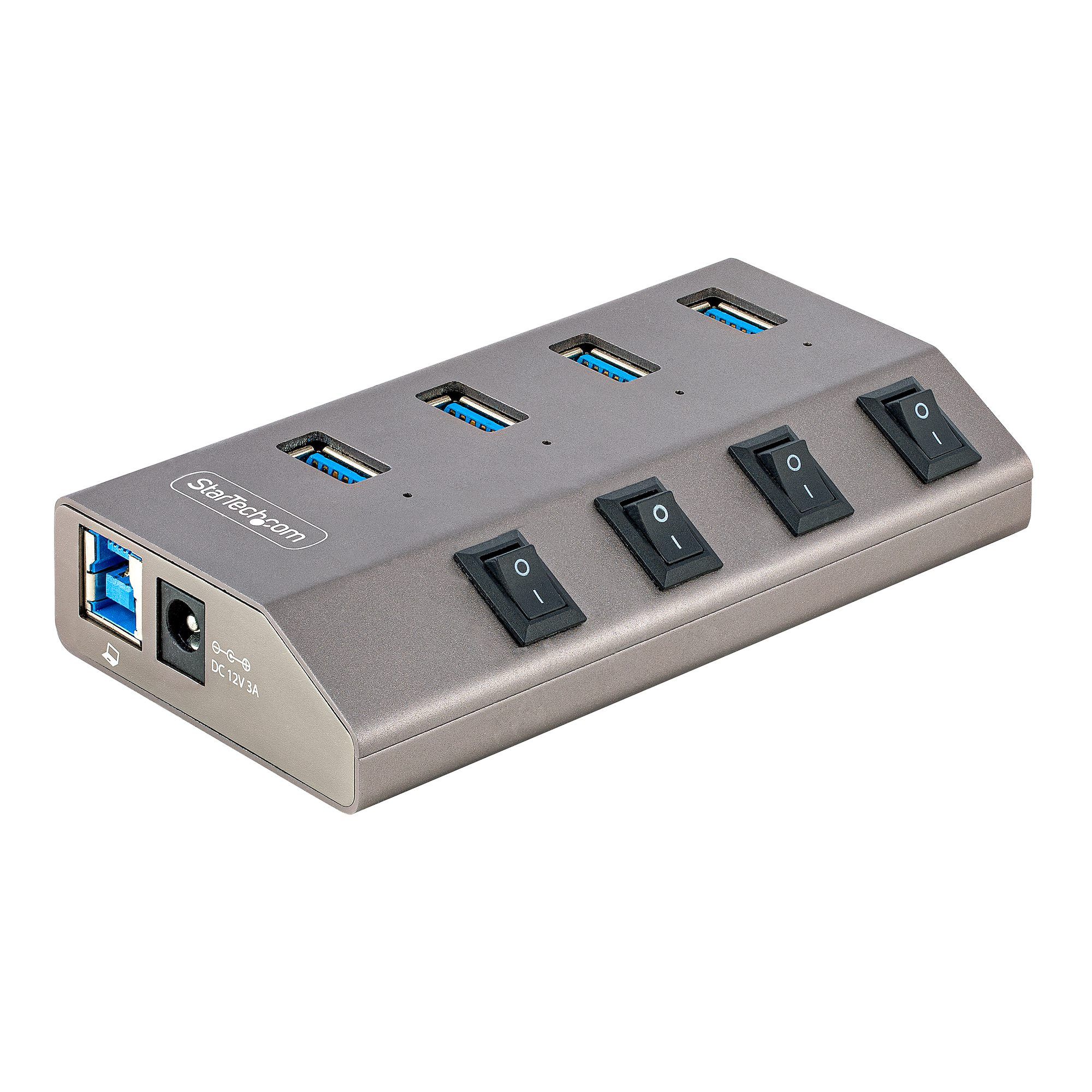 4-PT USB HUB W/ON/OFF SWITCHES/WITH INDIVIDUAL ON/OFF SWITCHES