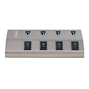 4-PT USB HUB W/ON/OFF SWITCHES/WITH INDIVIDUAL ON/OFF SWITCHES