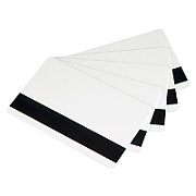 Zebra white PVC cards, 30 mil high coercivity magnetic stripe (500 cards)