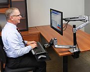 LX HD SIT-STAND DESK MOUNT POL/46IN 6.4-13.6KG LIFT50 MIS-D/EF