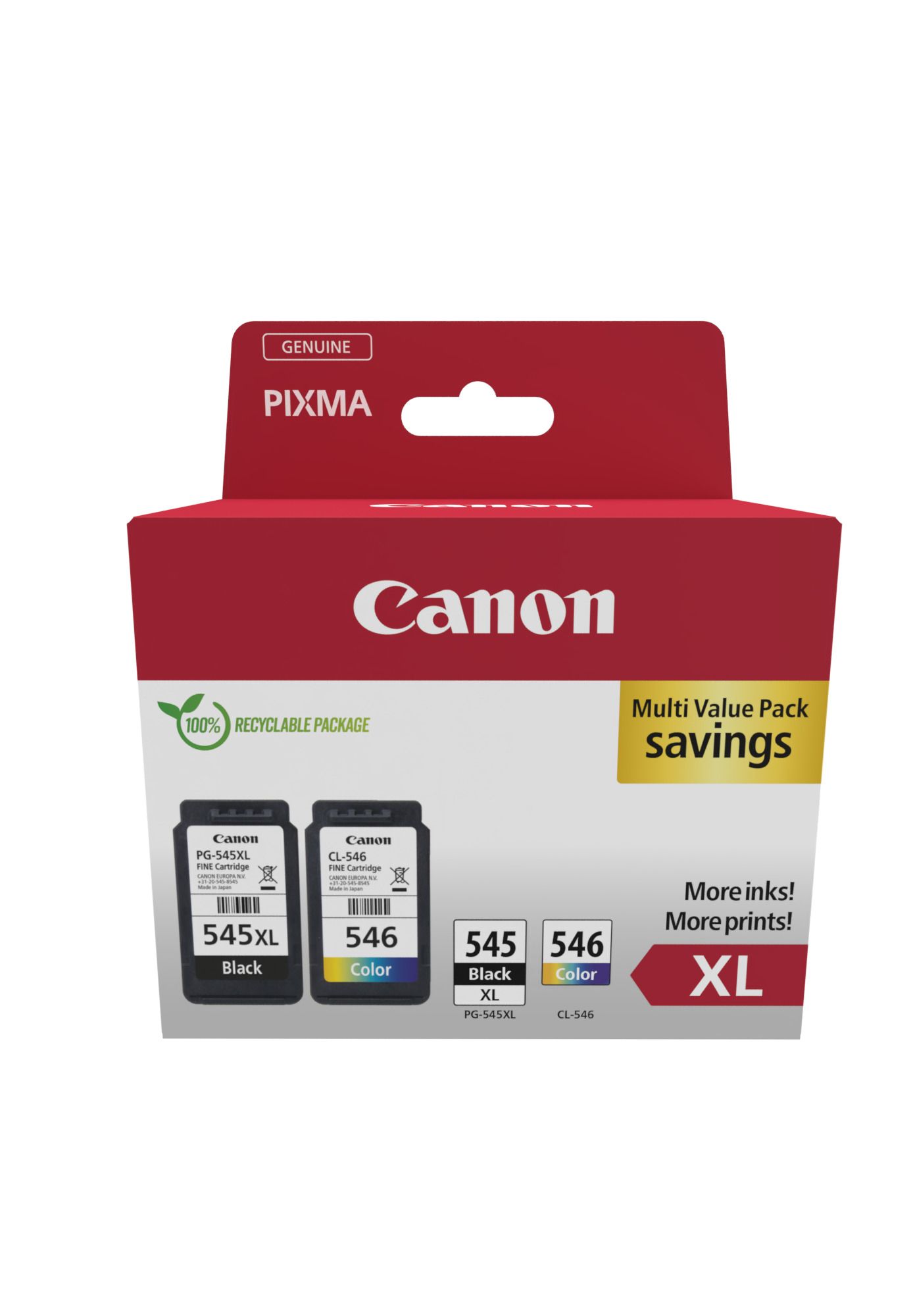 Cartus cerneala Canon 8286B012 ,Black/tri-color ,Black 15 ml/ Color 13 ml ,Original (PG-545XL + CL-546 XL + 50 coli hartie foto 10x15cm) 
