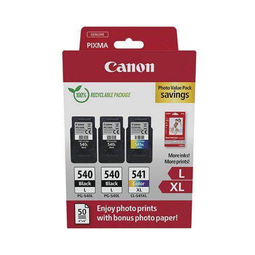 Cartus cerneala Canon 5224B015 ,Black/tri-color ,2 x 15 ml + 1 x 13 ml ,Original (PG-540L X 2 /CL-541XL) 