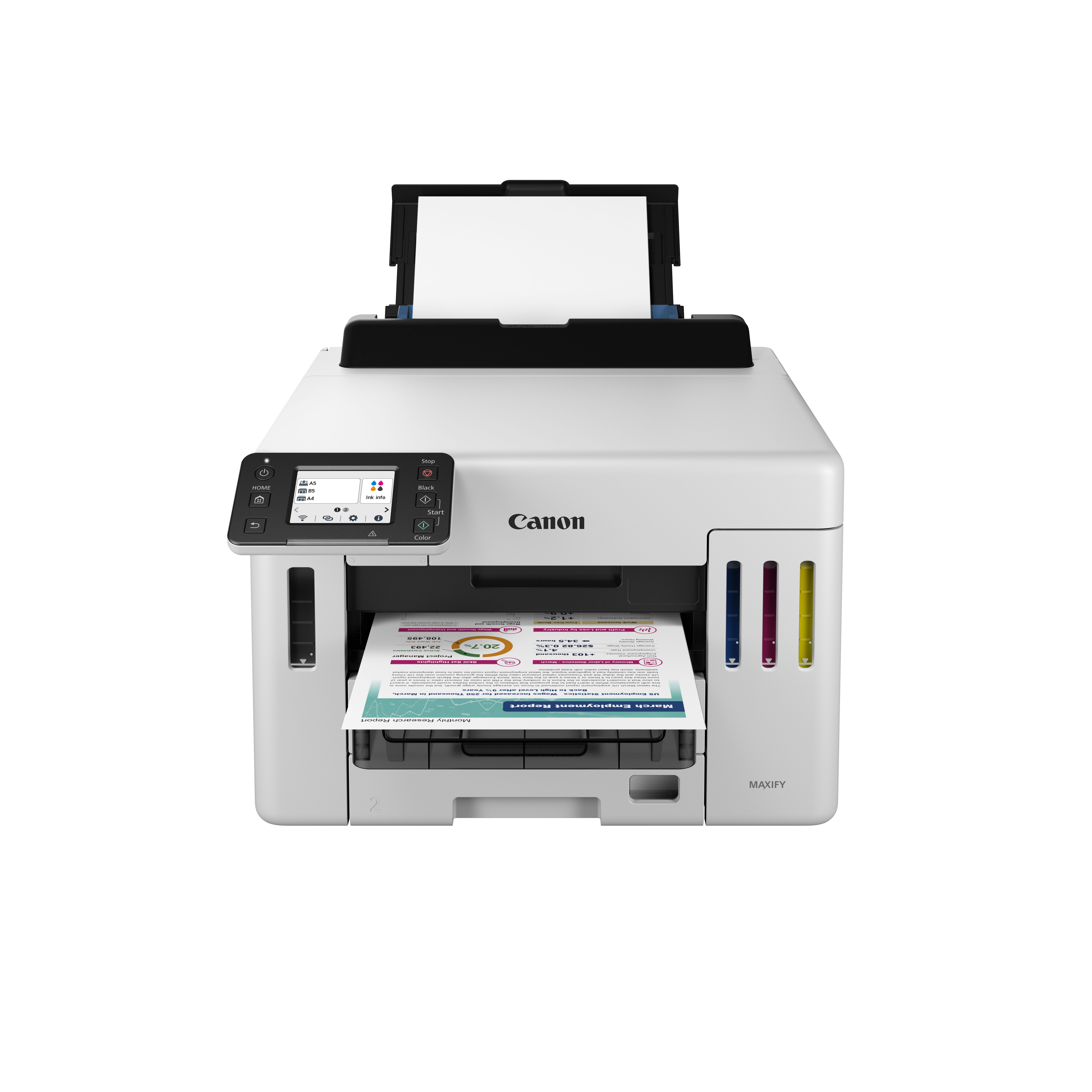 Imprimanta multifunctionala inkjet color Canon GX5550, A4, duplex, USB 2.0, Wi-Fi, 24 ppm negru, 15 ppm color