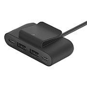 4-PORT USB SPLITTER 2XUSB-C/2XUSB-A MAX. 30W 2M CABLE BLACK