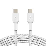 USB-C TO USB-C BRAIDED PVC/WHITE 1M TWIN PACK