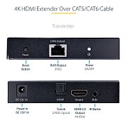 4K HDMI EXTENDER 4K 60HZ HDR/OVER CAT6 CABLING