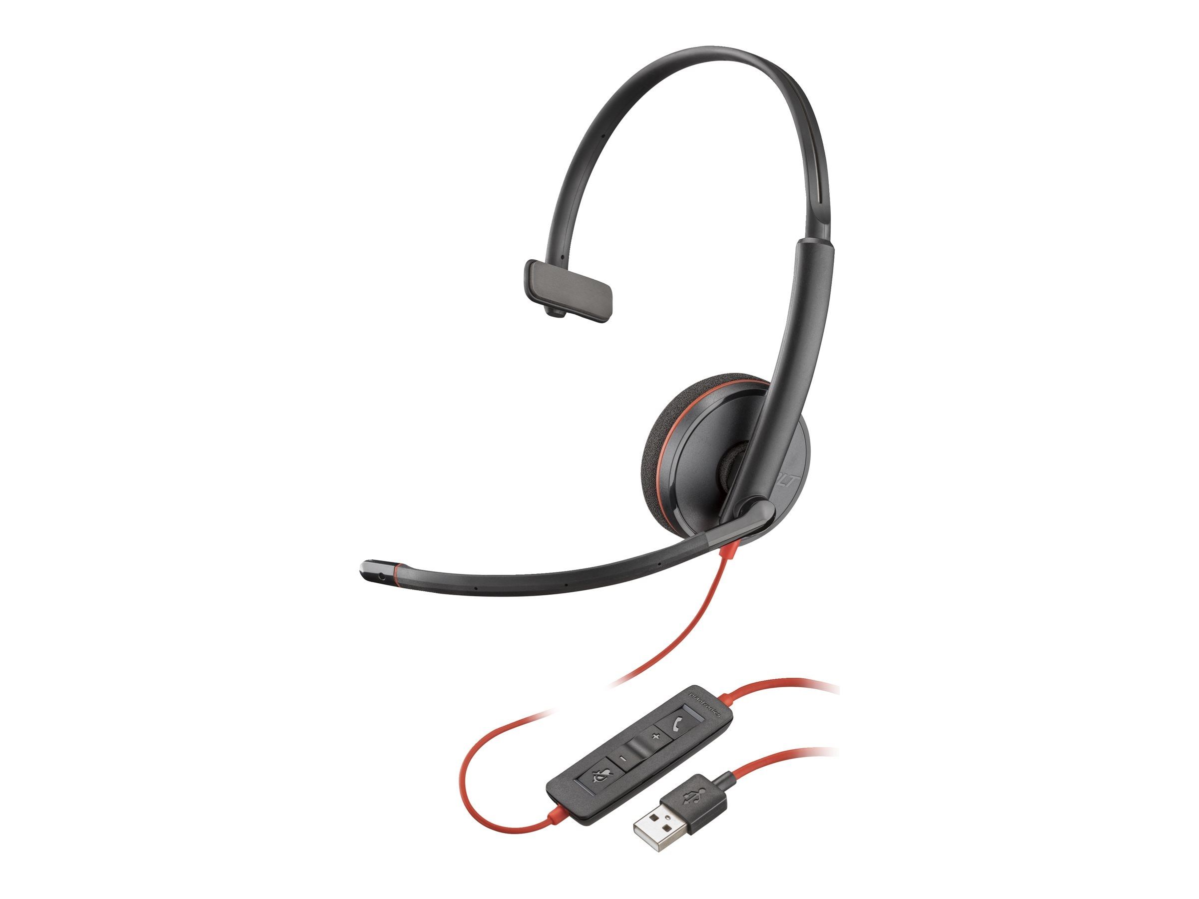 Poly Blackwire 3210 Monaural USB-A Headset (Bulk)