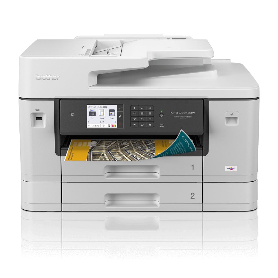 Imprimanta multifunctionala inkjet color Brother MFC-J6940DW, A3, duplex, ADF, USB 2.0, Wi-Fi, NFC, 30 ppm negru, 30 ppm color