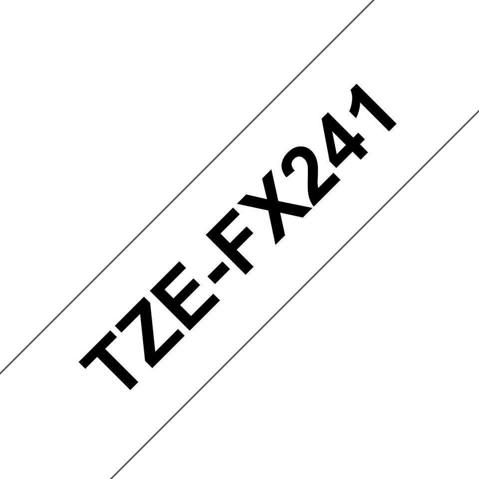TZE-FX241 FLEXI-TAPE LAM. 18MM/8M BLACK ON WHITE