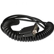 Industrial Cable: RS232 (5V signals), black, DB9 Female, 3m (9.8Â´), coiled, 5V external power with option power on pin 9, w/o ferrite