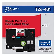 TZE-461 TAPE 36 MM - LAMINATED/8M BLACK ON RED