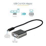 USB C TO VGA ADAPTER 1920X1200P/WITH 12IN LONG ATTACHED CABLE