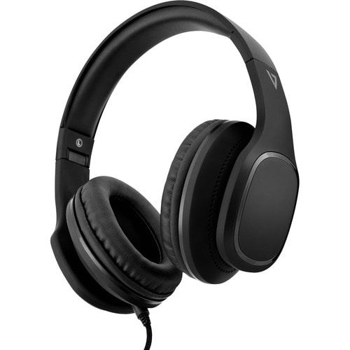 PREM 3.5MM OVER EAR HEADPHONES/W/MIC CTRL FOLDABLE BLK IN