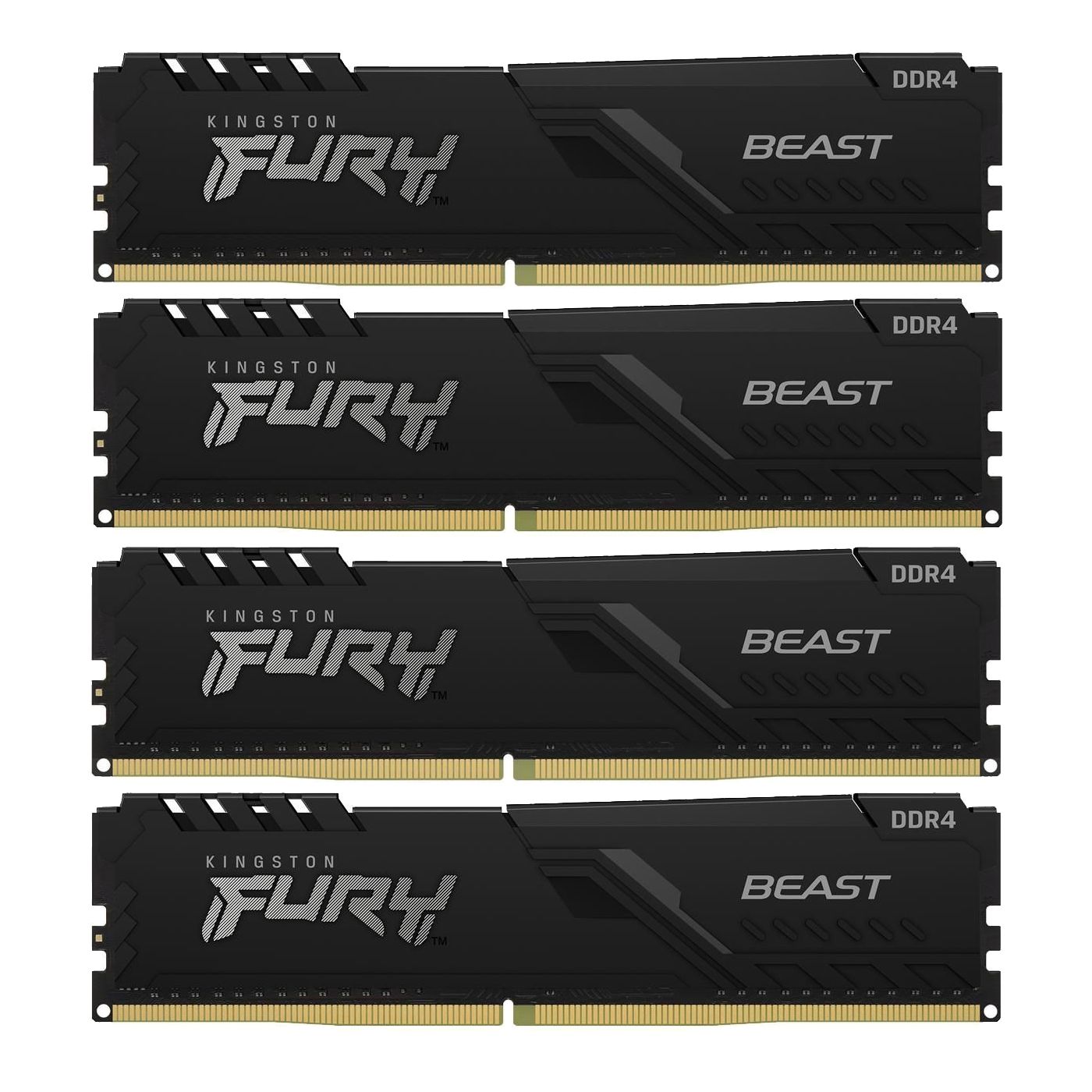 Memorie Kingston FURY Beast 32 GB DDR4 3200 MHz CL16, kit 4 x 8 GB, XMP 2.0, Negru