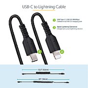 USB C TO LIGHTNING CABLE - 50CM/(20IN) COILED CABLE BLACK