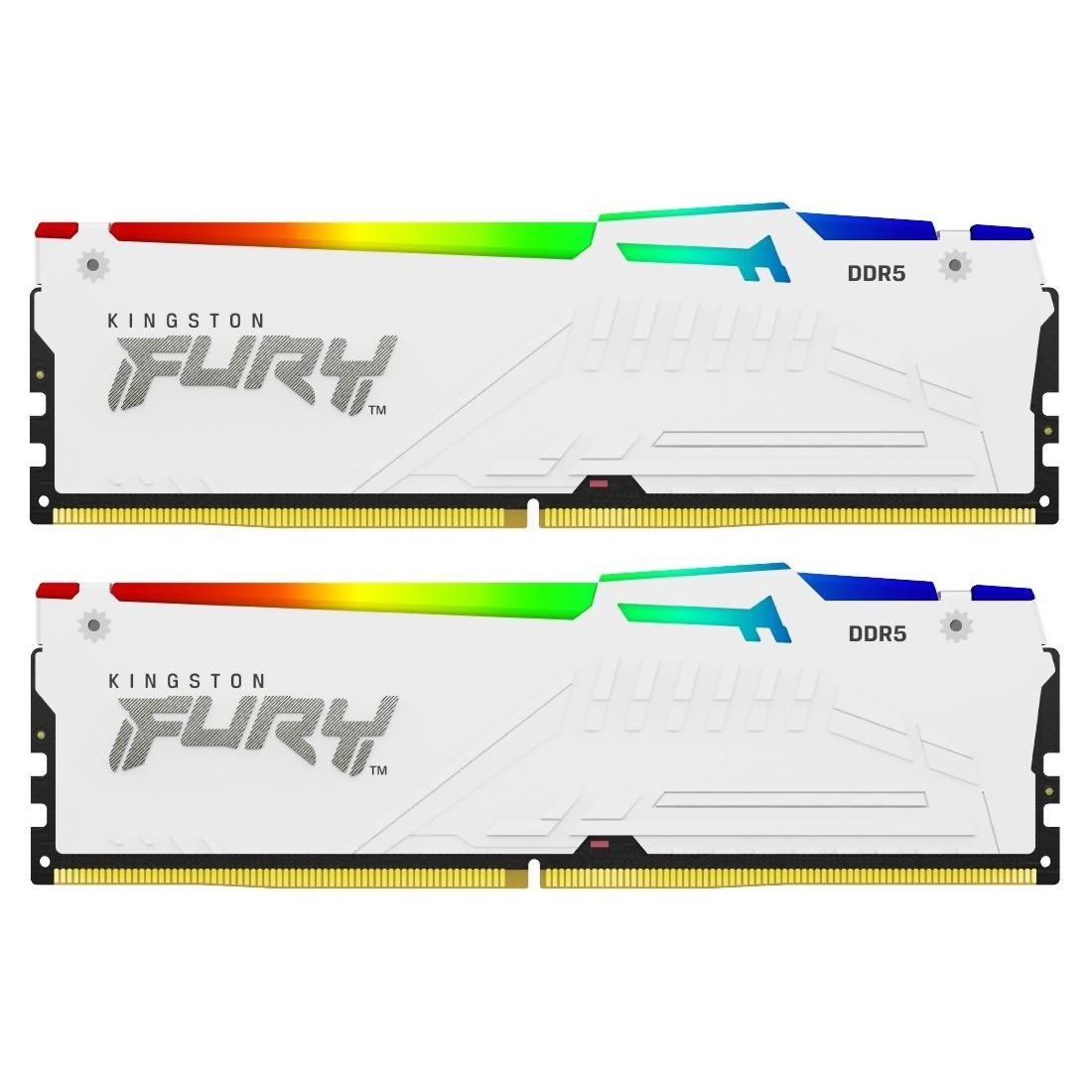 Memorie Kingston FURY Beast 32 GB DDR5 6800 MHz CL34, kit 2 x 16 GB, XMP 3.0, EXPO, Alb, RGB