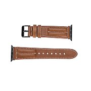 OB SYMMETRY APPLE WATCH BAND/CACTUS LEATHER RICH ADOBE BROWN