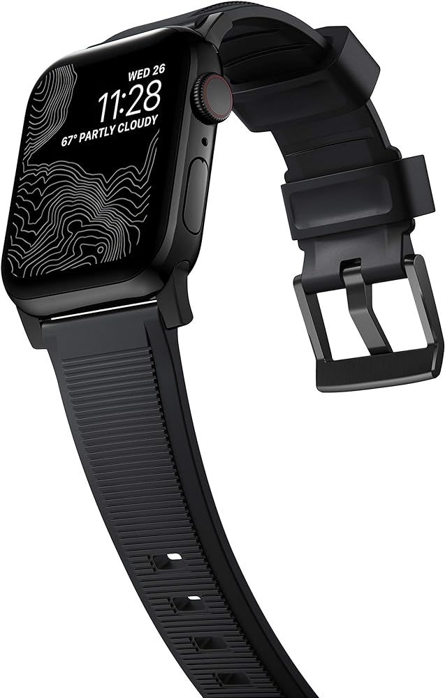 OB SYMMETRY APPLE WATCH BAND/CACTUS LEATHER NOIR ASH BLACK