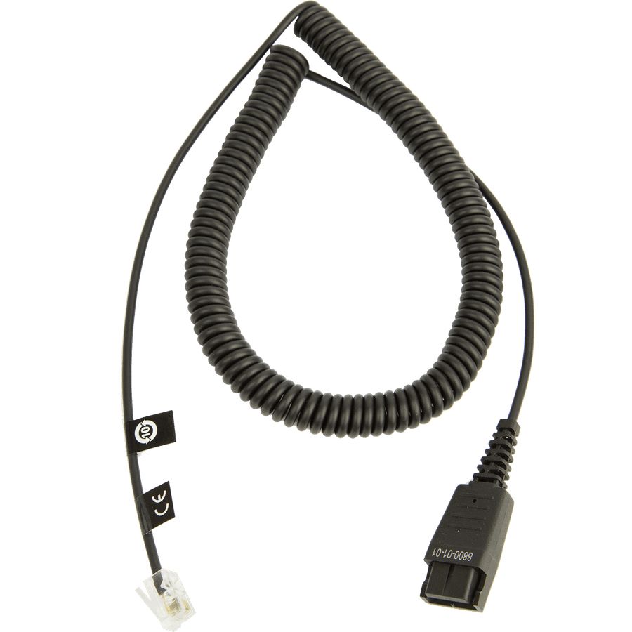 CABLE W/ QD TO RJ10 PLUG/REGEL BELEGUNG 0 5 - 2M SPIRAL