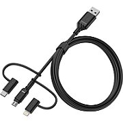 OTTERBOX 3IN1 USB A MICRO/LIGHTNING/USB C CABLE BLACK