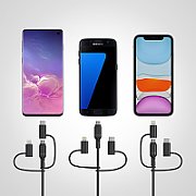 OTTERBOX 3IN1 USB A MICRO/LIGHTNING/USB C CABLE BLACK