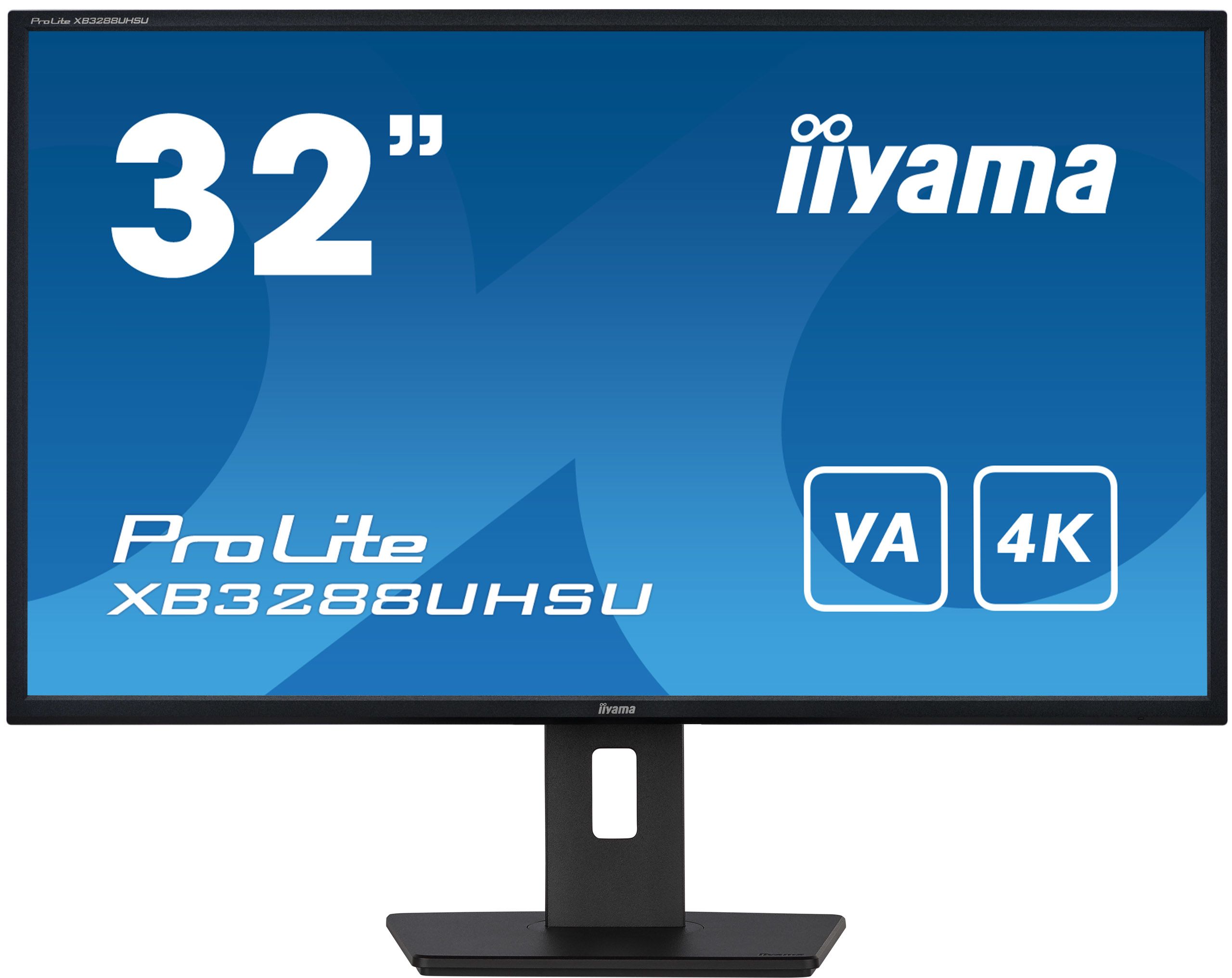 Monitor 31.5 inch LED IIyama ProLite XB3288UHSU-B5 3840 x 2160 pixeli, 60 Hz, 3 ms, Negru