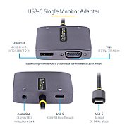 USB C VIDEO ADAPTER 4K 60HZ/4K 60HZ 3.5MM AUDIO 100W PD