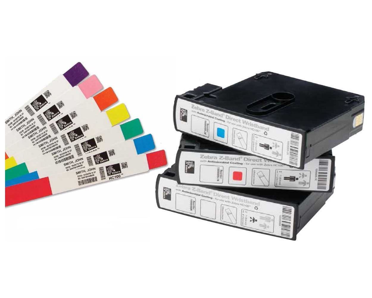 Wristband, Polypropylene, 1x6in (25.4x152.4mm) Direct Thermal, Z-Band Direct, Adhesive closure, Cartridge, 350/roll, 6/box