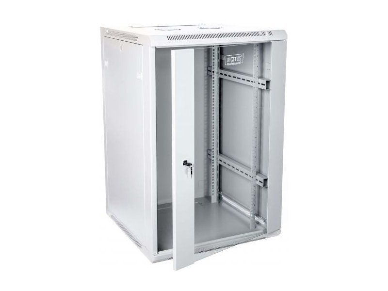DIGITUS DN-W19 18U/600 DIGITUS Wallmount cabinet 18U, 600x600mm, grey RAL 7035