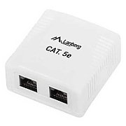 LANBERG OU5-0002-W Lanberg UTP Data Box 2-port RJ45 unshielded cat. 5E