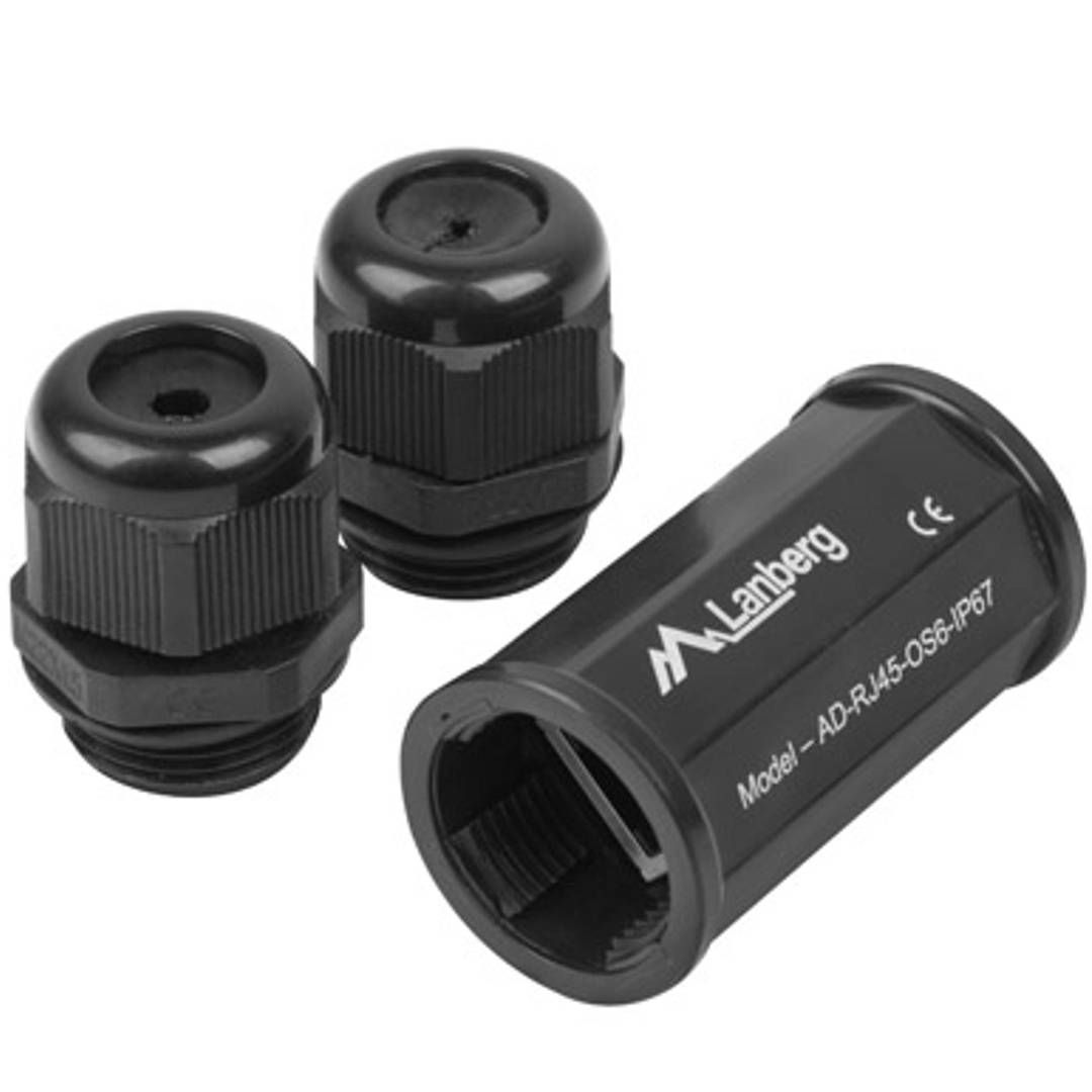 LANBERG AD-RJ45-OS6-IP67 Lanberg RJ45 INLINE COUPLER IP67 CAT.6 FTP WATERPROOF