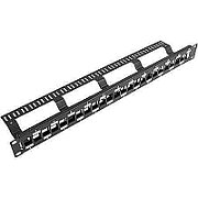 LANBERG PPKS-1224-B Lanberg keystone Patch Panel Blank 24 port Staggeged 1U with Organizer, Black