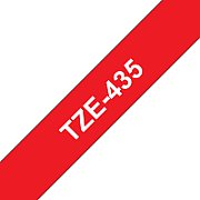 TZE-435 LAMINATED TAPE 12MM/8M WHITE ON RED