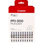 Cartus cerneala Canon 4192C008 ,Black/tri-color ,10 x 14.4 ml ,Original (PFI-300mbk/pbk/c/m/y/pc/pm/r/gy/co) 