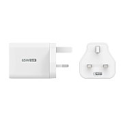 65W GAN USB-C 3-PORT CHARGER/UK WHITE