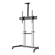 Stand TV mobil Serioux  44-610TW, dimensiuni 1292x717x2327mm, compatibiliate dimensiune ecran 60 -100 , VESA: 200x200, 400x200, 300x300, 400x400, 600x400, 800x400, 800x600, 1000x600, greutate maximă suportata: 100 kg, interval de înclinare: +5°~-10°, greutate maximă suportata raft: 5 kg, management