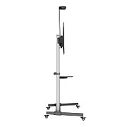 Stand TV mobil Serioux  44-610TW, dimensiuni 1292x717x2327mm, compatibiliate dimensiune ecran 60 -100 , VESA: 200x200, 400x200, 300x300, 400x400, 600x400, 800x400, 800x600, 1000x600, greutate maximă suportata: 100 kg, interval de înclinare: +5°~-10°, greutate maximă suportata raft: 5 kg, management