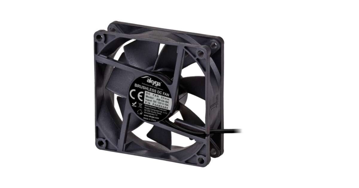 Akyga AKY AW-8A-BK Akyga System fan 8 cm black AW-8A-BK molex 80x80 mm