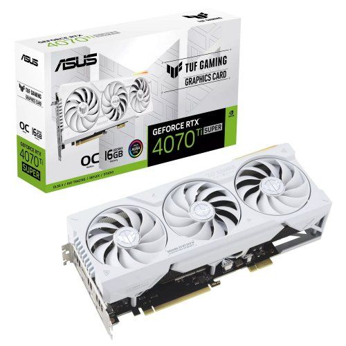 Placa video ASUS GeForce RTX 4070 Ti SUPER BTF White OC 16 GB GDDR6X 256 bit, Necesita placa de baza cu conector de alimentare tip Gold Finger