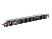LANBERG PDU-07E-0200-IEC-BK Lanberg PDU 1U 10A, 7 sockets French, 2m, Black