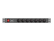LANBERG PDU-07E-0200-IEC-BK Lanberg PDU 1U 10A, 7 sockets French, 2m, Black
