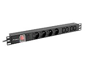LANBERG PDU-04E04I-0200-BK Lanberg PDU 1U 16A, 8 sockets ( 4xE-4xIEC ), 2m, Black