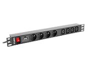 LANBERG PDU-04E04I-0200-BK Lanberg PDU 1U 16A, 8 sockets ( 4xE-4xIEC ), 2m, Black