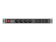 LANBERG PDU-04E04I-0200-BK Lanberg PDU 1U 16A, 8 sockets ( 4xE-4xIEC ), 2m, Black