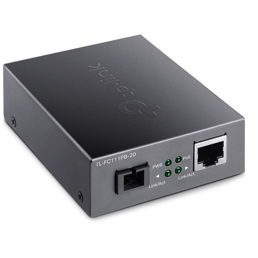 OMADA WDM BI-DI FIBER CONVERTER/RJ45 TO SINGLE-MODE SC WITH POE