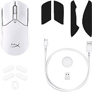 Mouse HyperX Pulsefire Haste Core 2 Wireless, rezolutie maxima 12000 DPI, conectivitate 2.4GHz Wireless / Bluetooth 5.2, polling rate pana la 1000 Hz, durata de viata baterie pana la 100 de ore in modul 2.4GHz highspeed, si pana la 200 de ore in modul Bluetooth 5.2, alb