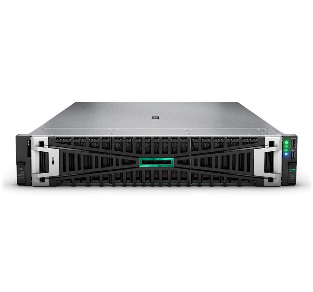 Server HPE ProLiant DL380 Gen11, Rack 2U, Intel Xeon Silver 4510 (12 C / 24 T, 2.40 GHz - 4.10 GHz, 30 MB cache, 150 W), 64 GB DDR5 ECC, 2 x 8 TB HDD, 12 x LFF, HPE MR416i-p Gen11, 2 x 1000 W